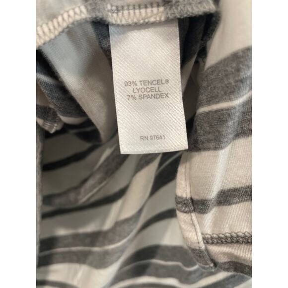 Pure Jill Striped Pullover Top  Long Sleeve Women’s Large Grey White Round Neck - Picture 5 of 6